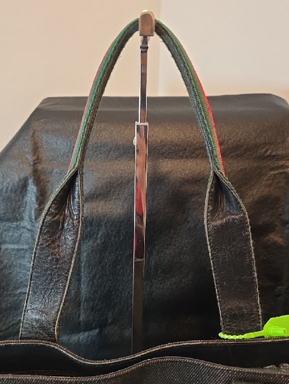 Gucci Black Denim Tote with Red and Green Web Accent - Picture 5 of 14